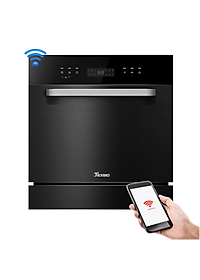 Máy rửa chén bát TEXGIO TGWF98SB Diệt khuẩn UV Kết nối Wifi Sấy khô tăng cường Hàng Chính Hãng