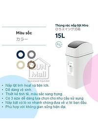 Thùng Rác Nhựa Cao Cấp Nắp Lật 15 Lít Inochi Nhật Bản - Phù Hợp Với Không Gian Sống Hiện Đại