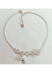 Lắc chân nữ bạc 925 bạc xinh - Chuỗi kim tiền may mắn RYBJ50089