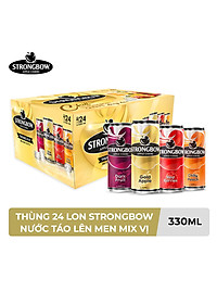 Thùng 24 Lon Cao Strongbow Cider Đặc Biệt 4 Vị (330ml / Lon)