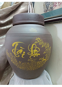 Hũ sành đựng rượu tài lộc gốm sứ Bát Tràng