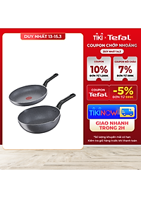 Bộ 2 chảo vân đá chống dính Tefal Natura dùng cho bếp ga và hồng ngoại (20cm, 24cm) – Hàng chính hãng