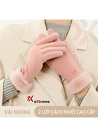 Găng tay nữ giữ ấm mùa đông eXtreme GT1201 vải nhung chống gió, chống mài mòn, cảm ứng điện thoại