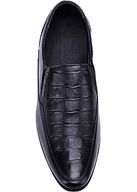 Giày Lười Nam Vân Cá Sấu Huy Hoàng HT7159 - Đen
