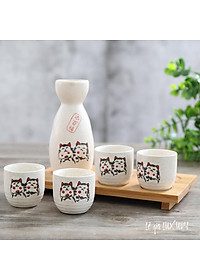Bộ bình rượu gốm sứ Sakura phong cách Nhật Bản Cổ Điển, Bộ bình rượu Sake cao cấp