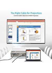 Dây Cáp Type C To HDMI 4K 60Hz Dài 1.8M, Dây Nylon Dù Thunderbolt 3 CHOETECH CH0021 - Hàng Chính Hãng