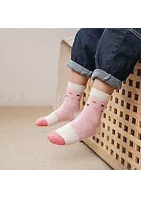 Tất cho bé gái màu hồng họa tiết đáng yêu vớ cổ cao nhiều size cho trẻ em học sinh 4 - 15 tuổi TA16