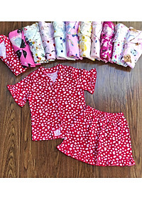Đồ bộ bé gái, bộ pijama ngắn tay cho bé gái size 18-35kg chất cotton mềm mát
