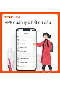 Ổ cắm điện Wi-fi thông minh điều khiển từ xa Tenda SP3 - Hàng Chính Hãng