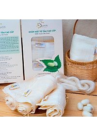 Tussar Silk Towel - Khăn Mặt Tơ Tằm Cao Cấp SenSilk– Combo Happy Family3 (3 khăn) - Khăn mặt tơ tằm tự nhiên 100% 