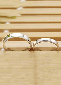 Nhẫn cặp trơn màu bạc NC124 - Size 7