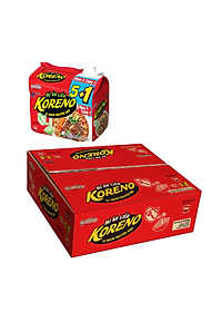 Thùng 6 Lốc Mì ăn liền Koreno Vị Bò Cay Lốc 5 +1 gói