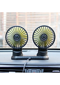 Quạt Đôi, Quạt Mini 360 Độ Công Suất Lớn, Để Trong Ô Tô, Để Bàn Làm Việc Siêu Tiện Ích