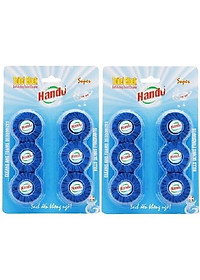 Bộ 2 vỉ 12 viên tẩy và làm thơm bồn cầu Hando Tienich168 TI119 (Xanh)