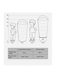 Túi ngủ trẻ em siêu nhẹ có mũ trùm đầu C180 NatureHike NH21MSD01