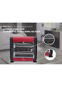 Sưởi Điện Hồng Ngoại Sunhouse SHD7013 (800W) - Đen Đỏ - Hàng Chính Hãng