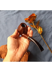 Tẩu thuốc gỗ mun cao cấp sang trọng ( tặng kèm túi vải đựng tẩu)