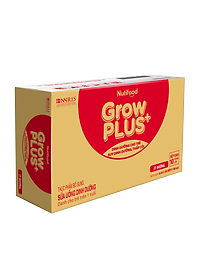 Thùng SBPS Nutifood GrowPLUS+ Suy Dinh Dưỡng Ít đường - Tăng Cân, Tăng Chiều Cao (48 Hộp x 180ml)
