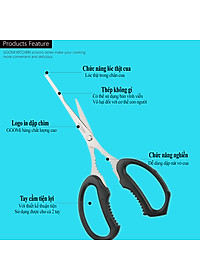 [HÀNG CHÍNH HÃNG]Kéo tách vỏ cua dài 20.5cm, lưỡi kéo dài 13.5cm bằng thép không gỉ an toàn của GGOMi Hàn Quốc GG134