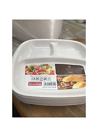 Set 02 Đĩa ăn chia 3 ngăn cho bé màu trắng - Hàng nội địa Nhật