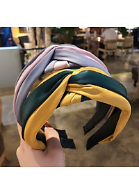 Bờm tóc nữ bản to mẫu mới bản đẹp phối 2 mầu vải lụa cao cấp