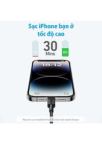 Cáp USB Type-C to iP Anker 322 MFI Nylon Cable III 0.9m A81B5/1.8m A81B6 - Hàng chính hãng
