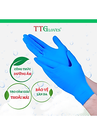 Găng Tay Cao Su Y Tế Size XL Không Bột Nitrile TTGLOVES Màu Xanh (100 Chiếc) 