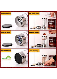 CỐC KHUẤY TỰ ĐỘNG PHA SỮA, CAFE, BỘT PROTEIN… THAY CỐC LẮC CỐC TRỘN "BAHAMAR" Sử dụng đơn giản, chỉ cần nhấn nút nguồn trên động cơ để trộn, thêm bột và chờ 30 giây.