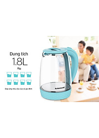 Ấm siêu tốc thủy tinh Sunhouse SHD1215 - Hàng Chính Hãng