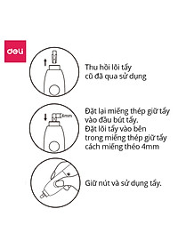 Lõi tẩy thay thế bút tẩy điện 50c/hộp - Phù hợp mới tẩy điện 71107 EH02800 - 1 hộp - 71074