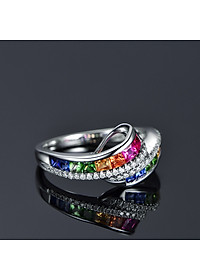 Nhẫn nữ đính đá đa sắc