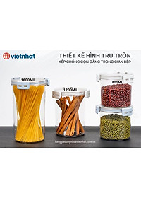 Hộp Đựng Thực Phẩm Khô Tròn Có Nắp Gài HOKORI - Hàng chính hãng 