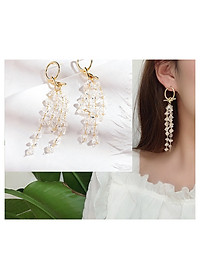 Bông tai pha lê dài sang trọng dự tiệc