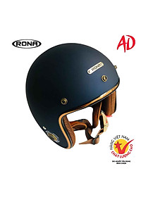 Mũ bảo hiểm xe máy 3/4 RONA R8 kèm kính phi công viền đồng cao cấp chính hãng
