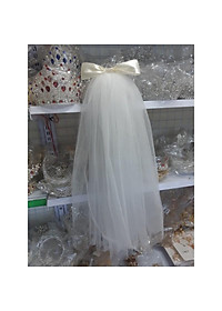 Voan phồng - lúp cô dâu đính nơ nguyên khổ vải chiều dài 90cm Giangpkc