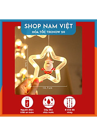 Dây LED Rèm Trang Trí Giáng Sinh 10 Chi Tiết Ngang 3m, Kèm Remote - Chính Hãng NAVIVU