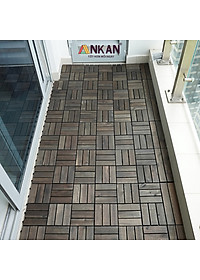 Vỉ Gỗ Lót Sàn Ban Công Thương Hiệu ANKAN Gu Màu Đen 12 Nan, Ván Lót Sàn Gỗ Tự Nhiên Dùng Để Lót Sân Vườn, Hồ Bơi, Phòng Spa, Siêu Bền, Chịu Nước Tốt, Chống Trơn Trượt, Tiêu Chuẩn Xuất Khẩu