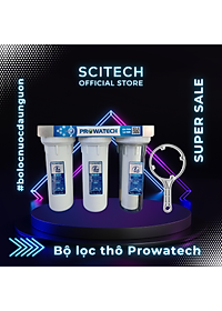 Bộ lọc nước sinh hoạt, bộ ba lọc thô 10 inch Prowatech by Scitech (3 cấp lọc) – Hàng chính hãng