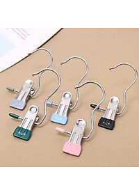 Móc Treo Đồ Có Kẹp Chống Trượt, Kẹp Đơn Phơi Quần Áo Đa Năng Bằng Thép Không Gỉ Bọc Nhựa PVC Chắc Chắn - Hàng Chính Hãng MINIIN