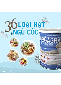 Sữa hạt thuần chay Orgagrain - Bổ sung đạm protein cho người ăn Chay - Sữa hạt 36 loại hạt và ngũ cốc tốt cho tim mạch và não bộ - Lon 900g 