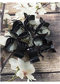 Combo 3 Kẹp Càng Cua Gấp Tóc 3 Răng Đen Bóng