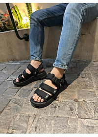 Giày Sandal Nam Nữ Unisex The BiLy Quai Ngang Dây Dù Đế IP Siêu Êm Nhẹ Màu Đen-BL08