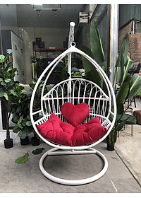 Xích đu đơn giỏ phượng XĐ57 chất liệu khung sắt mây nhựa cao cấp juno sofa