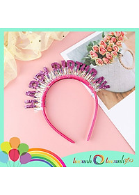 Cài tóc sinh nhật chữ Happy Birthday kim tuyến