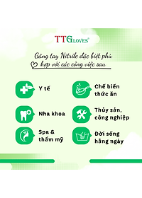 Găng Tay Y Tế Size S Không Bột Nitrile TTGLOVES Màu Trắng (100 Chiếc/hộp)