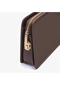 Ví Cầm Tay Clutch Da Nam Hàng Hiệu GENCE CK15 Da Bò Khóa Số Cao Cấp Màu Nâu