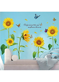 Decal dán tường hoa mặt trời đón năng XL8011 Flowerdecal