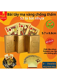 Bộ Bài PVC Mạ Vàng 24K Mạ Bạc Cao Cấp Chất Liệu Đàn Hồi, Bộ Bài Tây Poker Polieste Không Thấm Nước, Hàng Chính Hãng