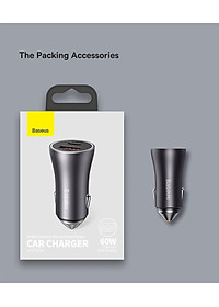Tẩu Sạc Ô Tô Baseus Golden Contactor Max Dual Fast Charger Car Charger 60W - Hàng Chính Hãng