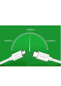 Ugreen UG40419US142TK 1.5M màu trắng Dây USB Type-C sang micro USB - HÀNG CHÍNH HÃNG